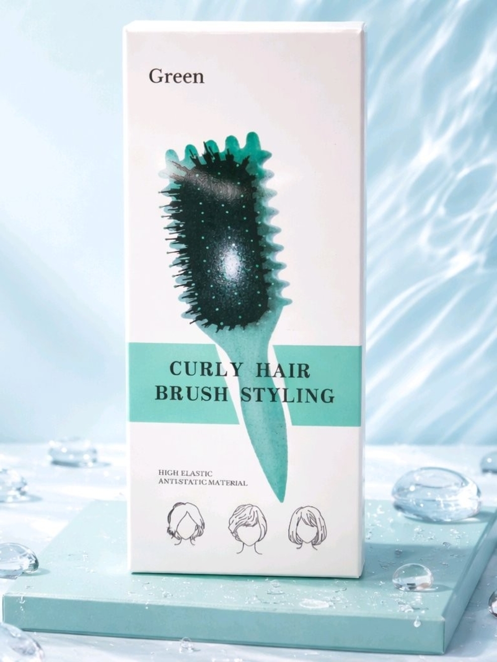 Curly Hair Styling Brush Green Detangler Volume Brush